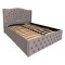 Pat Matrimonial Elsa tapitat cu somiera rabatabila diverse dimensiuni, culoare cappuccino - 140x200