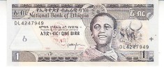 B11 1 - Bancnota foarte veche - Etiopia - 1 birr - 2003