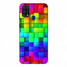 Husa Samsung Galaxy M31 si M21S Silicon Gel Tpu Model Colorful Cubes