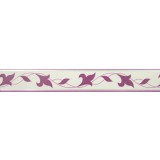Bordura decorativa pentru tapet, frunze, mov, alb, 5.3cm x 10m, F802-162