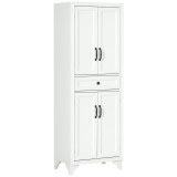 HOMCOM Bufet &icirc;nalt armoire de cuisine 4 uși 2 dulapuri si 1 sertar central inaltime 170 cm cu raft reglabil alb | Aosom Romania
