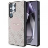 Husa MagSafe pentru Samsung Galaxy S25 Ultra S938, Guess, 4G Circle Classic Logo, Roz