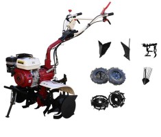 Motocultor MEDIA LINE MS 7500 CF + roti cauciuc + plug bilonat + roti metalice + plug simplu + prasitoare + extractor cartofi foto