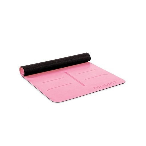 PINOFIT&reg; Covoraș pentru exerciții de yoga cu indicatoare de navigare, roz, 180 x 66 x 0,4 cm