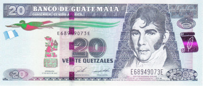 Bancnota Guatemala 20 Quetzales 2020 - P124 UNC foto