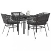 VidaXL Set de sufragerie de grădină 5 piese neagră Sticlă Poly Rattan 3334612