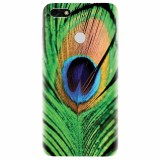 Husa silicon pentru Huawei Y6 Pro 2017, Peacock Feather Green Blue