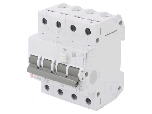 &Icirc;ntrerupător RCBO 20A 30mA 3 Poli 230/400V