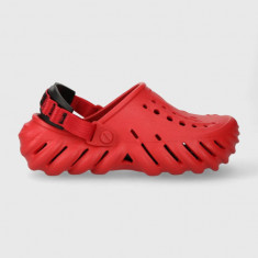 Crocs papuci Echo Clog femei, culoarea rosu, 207937