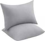 Set de 2 huse pentru perna Lifewit, microfibra, gri, 50 x 80 cm
