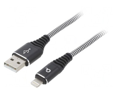 Cablu USB 2.0 Apple Lightning 2m Gri foto