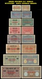 Reproduceri Bancnote Rom&acirc;nești Specimen 1917, German Occupation, Lot 8 Replici: 25, 50 Bani, 1, 2, 5, 20, 100, 1000 Lei BGR