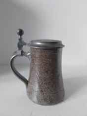 Halbă de bere comemorativă &bdquo;100 Jahre&rdquo; Dortmunder Ritter Brauerei &ndash; gresie, ediţie limitată, vintage