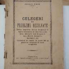 Culegeri de probleme rezolvate. Nicolae Dobre. Carte veche, 1924