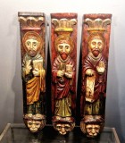 Sfintii Apostoli Petru, Pavel Si Ioan Evanghelistul sculpturi lemn decorative de perete Basoreliefuri stilul renasterii inspirate din arta romanica