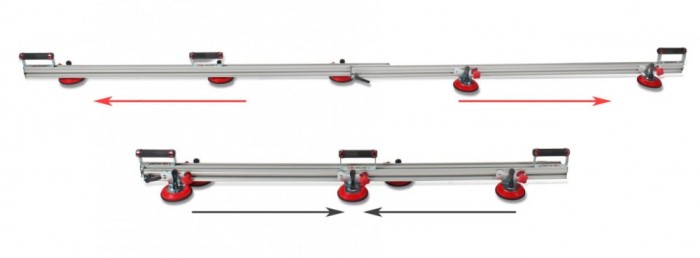 Sistem de transport cu ventuze pt. placi de dimensiuni mari, 320cm, 60kg, Slim Easy Trans - RUBI-18910