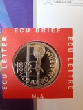 Moneda 1 Ecu 1995 Nederlands UNC ( 100 de ani de cinema ). Plic numismatic / filatelic