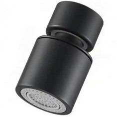 Aerator apa dublu - pivotant, rotire 360, din material inoxidabil, doua moduri pulverizare, filet M24 mama - Negru