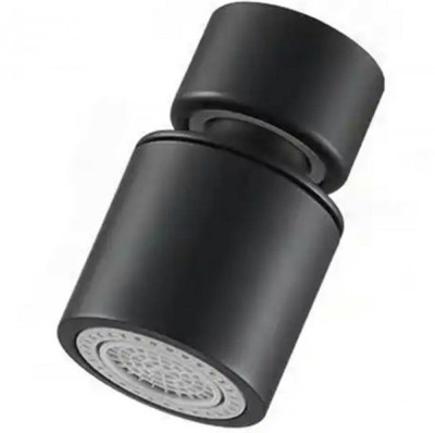 Aerator apa dublu - pivotant, rotire 360, din material inoxidabil, doua moduri pulverizare, filet M24 mama - Negru foto