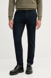 BOSS pantaloni culoarea bleumarin, mulata, 50546916