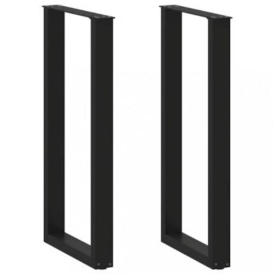 vidaXL Picioare de masă de bar &amp;icirc;n formă de U, 2 buc., negru, 40x(100-101) cm, oțel 4013228 foto