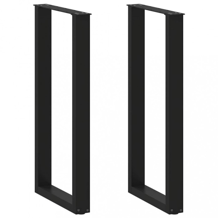 vidaXL Picioare de masă de bar &icirc;n formă de U, 2 buc., negru, 40x(100-101) cm, oțel 4013228