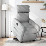 VidaXL Fotoliu electric rabatabil cu ridicare, gri deschis, textil 3206717