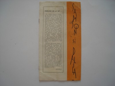 Program Opera de Stat din Cluj, Samson si Dalila foto