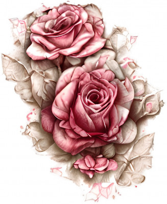 Sticker decorativ Trandafir, Roz, 73 cm, 7687ST foto