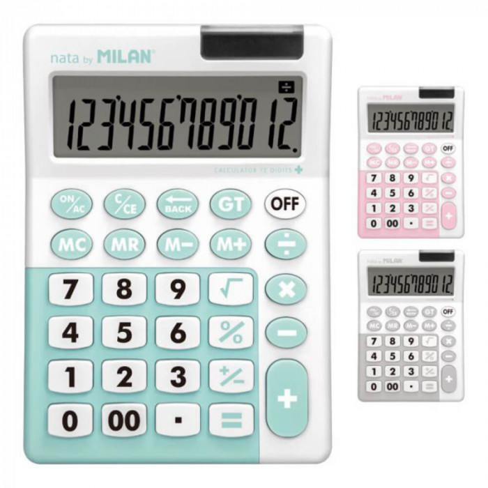 Calculator Milan, Desktop, Antibacterial, 12 Digits, Diverse Culori, Calculator Stiintific, Calculatoare Stiintifice, Calculator cu 240 Functii, Rechi