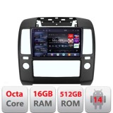 Navigatie Nissan Navara Pathfinder 2005-2010 Edotec Kit-NAV5 8 core QLED 2K 16+512 360 Android Waze USB Navigatie Internet Youtube Radio CarStore Tech