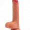 Dildo Realistic Dublu Stratificat Cu Testicule, Natural, 17.5 cm