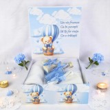 Cumpara ieftin Trusou Botez cu 8 Piese, Ursulet in Balon, Culoare Albastru Deschis - TB279
