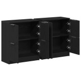 vidaXL Bufet 2 pcs Stejar Negru 60 x 30 x 70 cm Lemn compozit 3333073