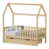 Cumpara ieftin Pat pentru copii Bendina, Pako World, Natural, 70x140 cm