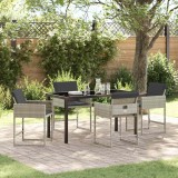 VidaXL Set de masă pentru grădină 5 pcs Gri deschis poliratan