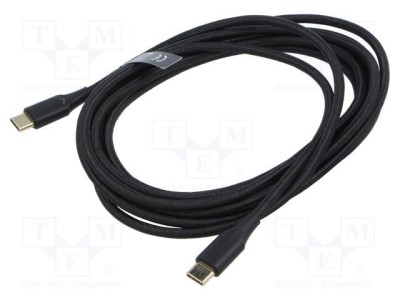 Cablu USB 2.0 USB C VENTION 3m negru nichelat foto
