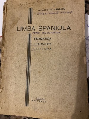 GRAMATICA ESPANOLA PARA USO DE LOS RUMANOS por INDALECIO GIL Y REGLERO 1934 foto