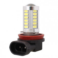 Led bec H11 cu lupa 33 smd 5630 de culoare albastru cristal, pentru proiectoare foto