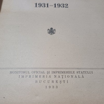 ANUARUL STATISTIC AL ROMANIEI 1931-1932-IMPRIMERIA NATIONALA BUCURESTI 1933 R4. foto