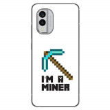 Husa compatibila cu Nokia X30 Silicon Gel Tpu Model Minecraft Miner