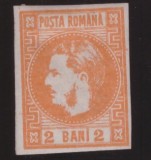 RO-0062=ROMANIA1868-Lp 21-2 bani portocaliu-CAROL cu favor-nestmpil cu sarniera