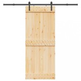 vidaXL Ușă glisantă cu set de feronerie 85x210 cm, lemn masiv de pin