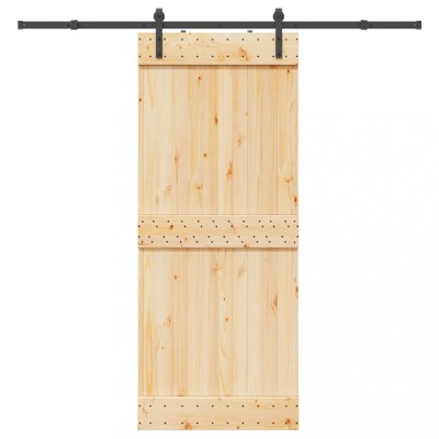 vidaXL Ușă glisantă cu set de feronerie 85x210 cm, lemn masiv de pin 3332660 foto