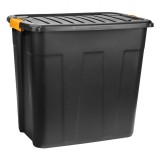 Cutie Depozitare Plastic, Capacitate 85L, Negru, Rezistență &Icirc;naltă, 60x39x54cm, Oem
