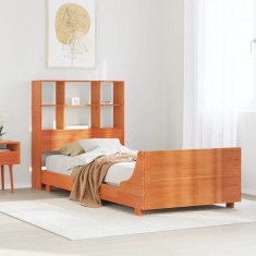 vidaXL Cadru pat fără saltea, maro ceruit, 90x190 cm, lemn masiv pin 3323712