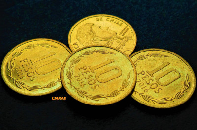 Moneda exotica 10 PESOS - CHILE, anul 2016 *cod 3463 = A.UNC luciu de batere foto