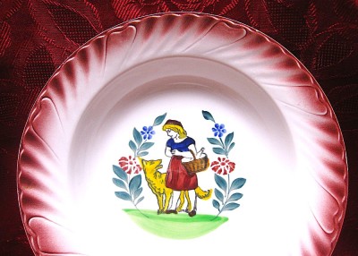 FARFURIE CERAMICA CERANORD ST. AMAND FRANTA DECOR SCUFITA ROSIE 26 CM foto