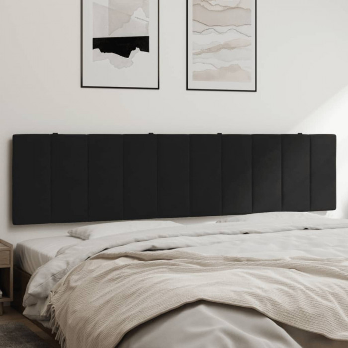 vidaXL Pernă tăblie de pat, negru, 200 cm, catifea