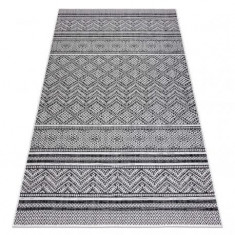 Covor SISAL SION Zig Zag, Caro Boho 22168 țesute plate negru / ecru, 80x150 cm